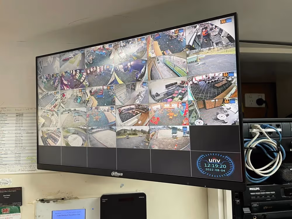 Security camera feeds on a TV