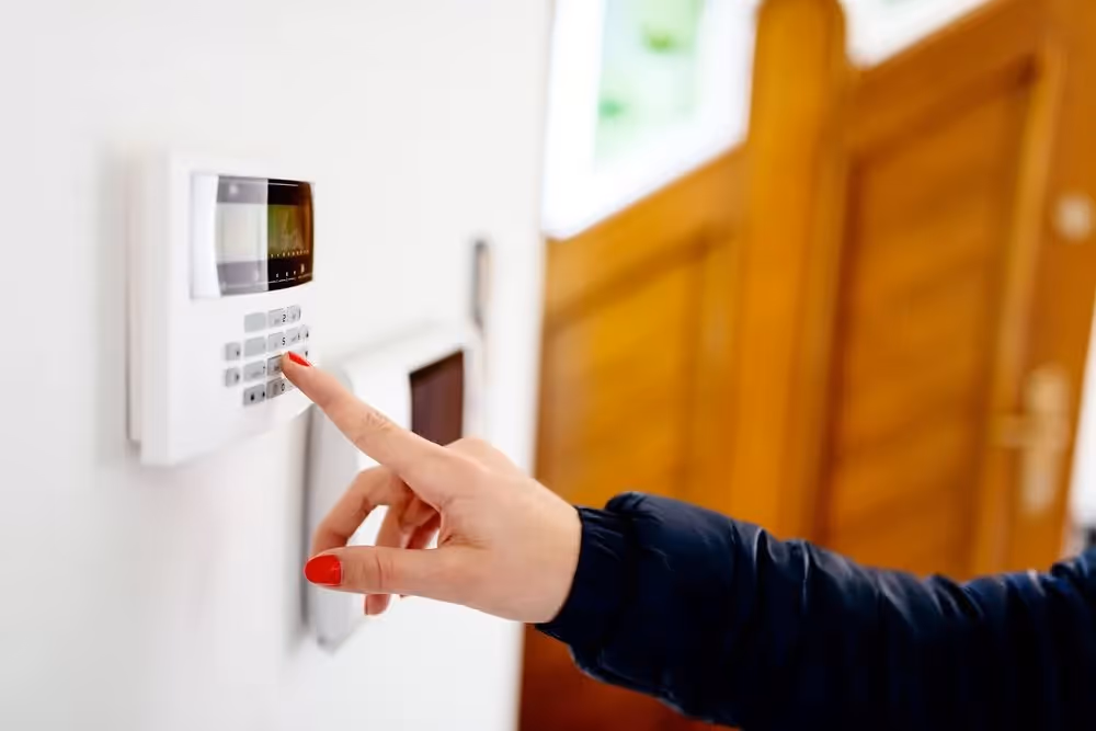 A home security system beeping
