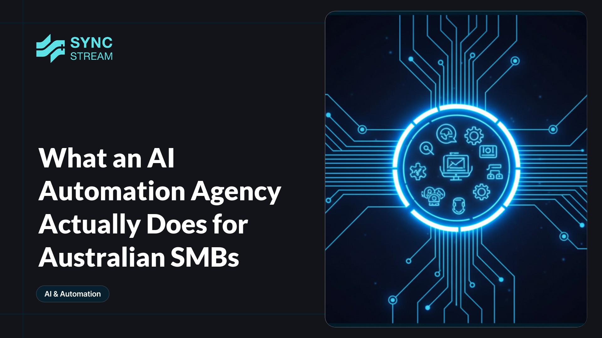 Diagram showing an AI automation agency’s core service areas