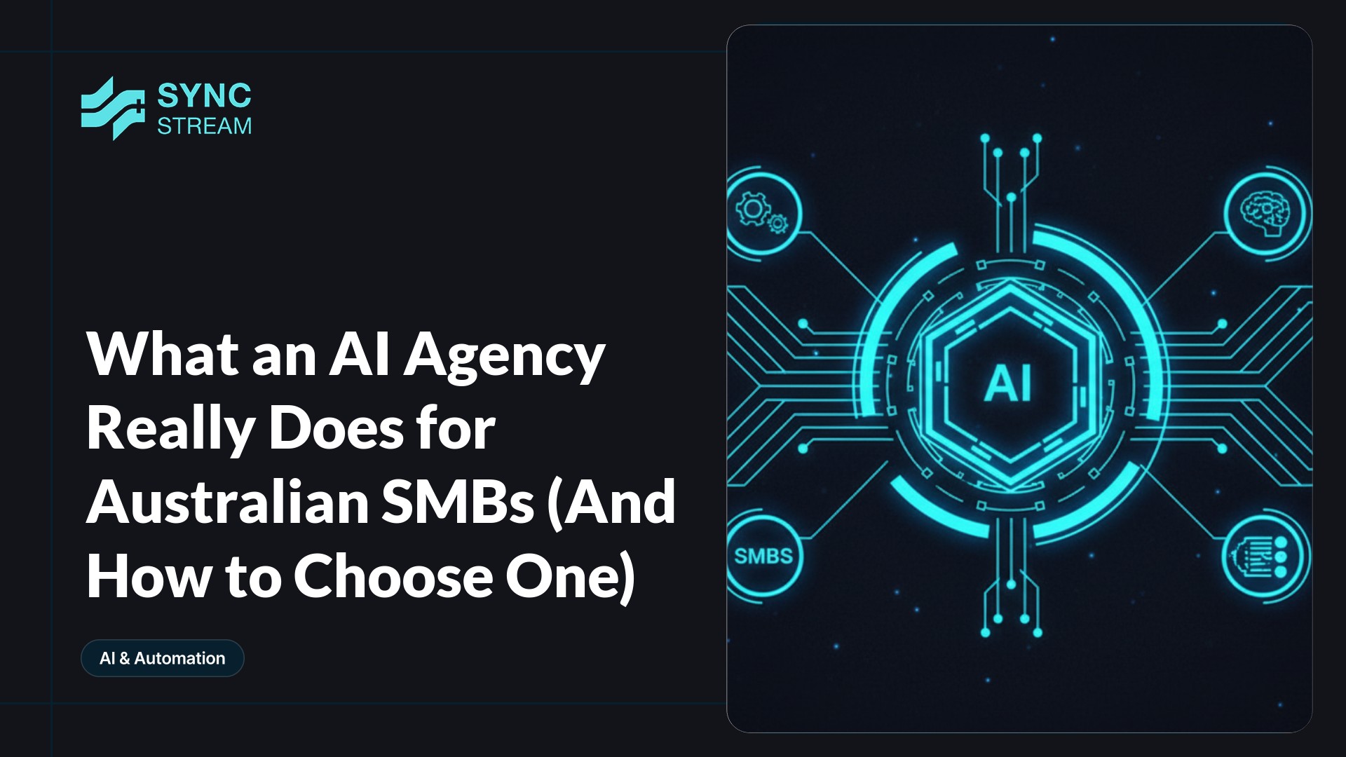 Framework diagram showing core services of an AI agency for Australian SMBs