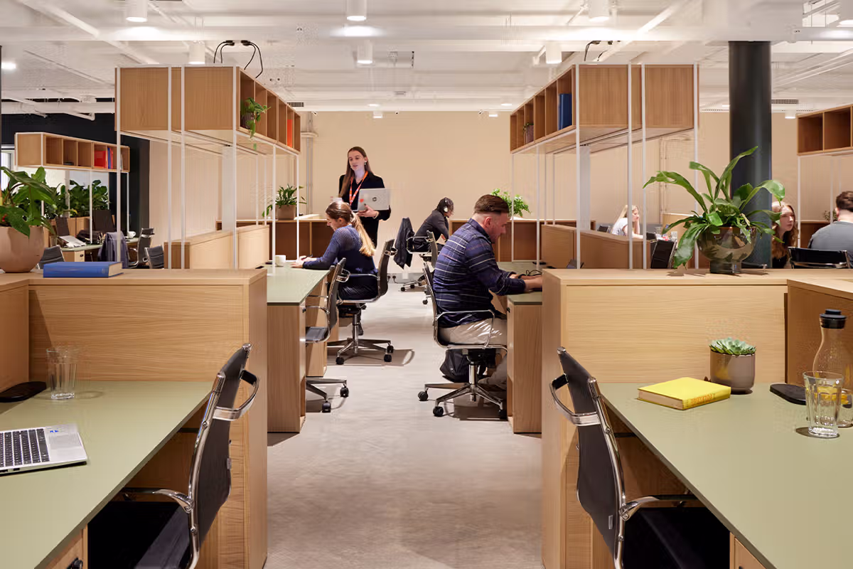 Bespoke desks with built in storage and dividers 