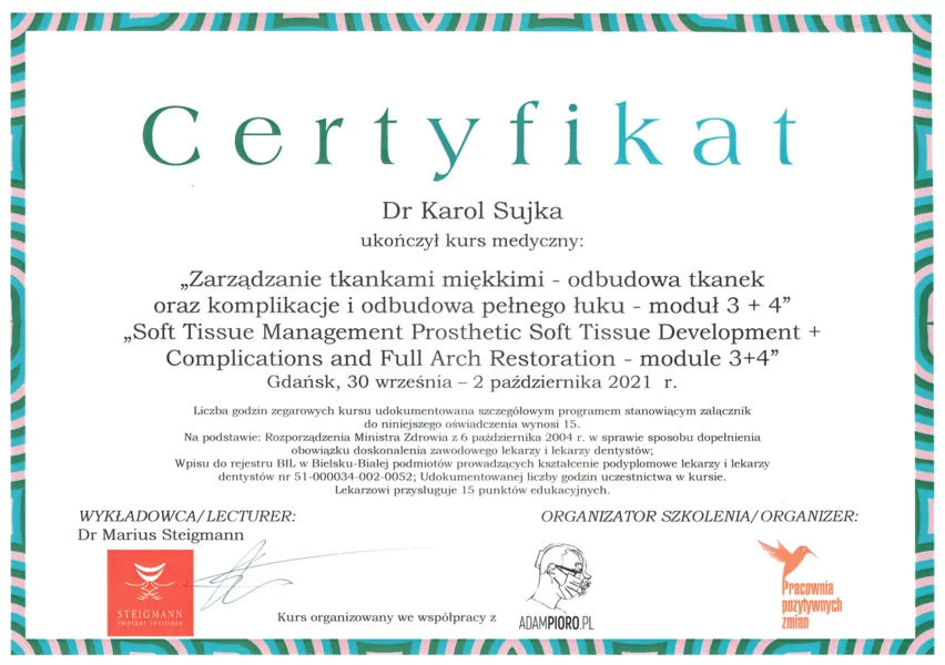 karol-sujka-certyfikat-odbudowa-pelnego-luku
