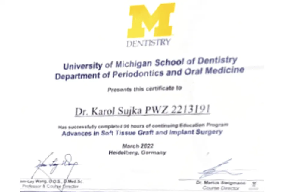 implantolog-olsztyn-certyfikat-michigan