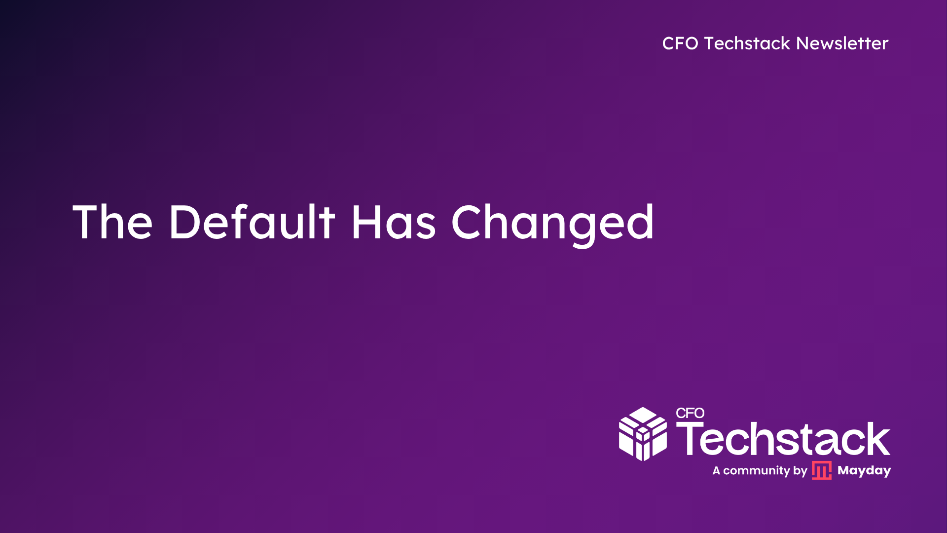 Issue 126: The Default Has Changed