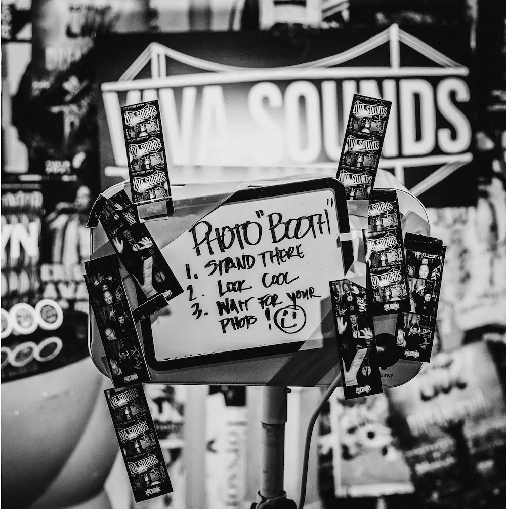 Band playing in a record shop