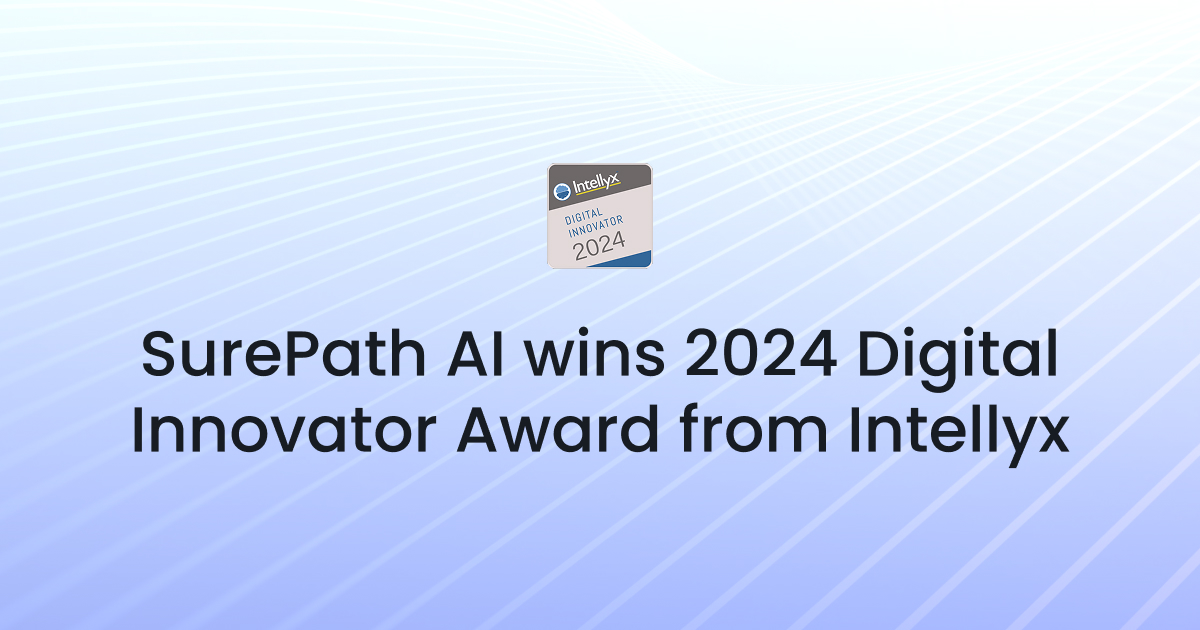 Surepath Panel SurePath AI wins Winter 2024 Intellyx Digital Innovator Award