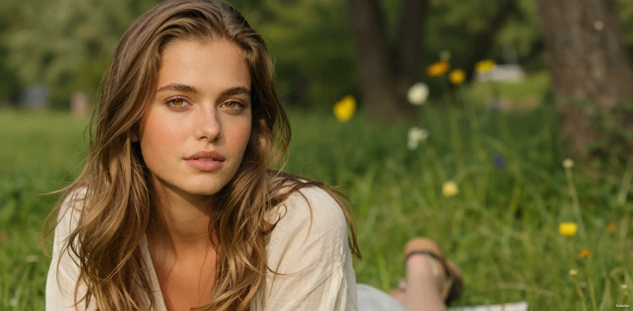 Seductive girl in the park