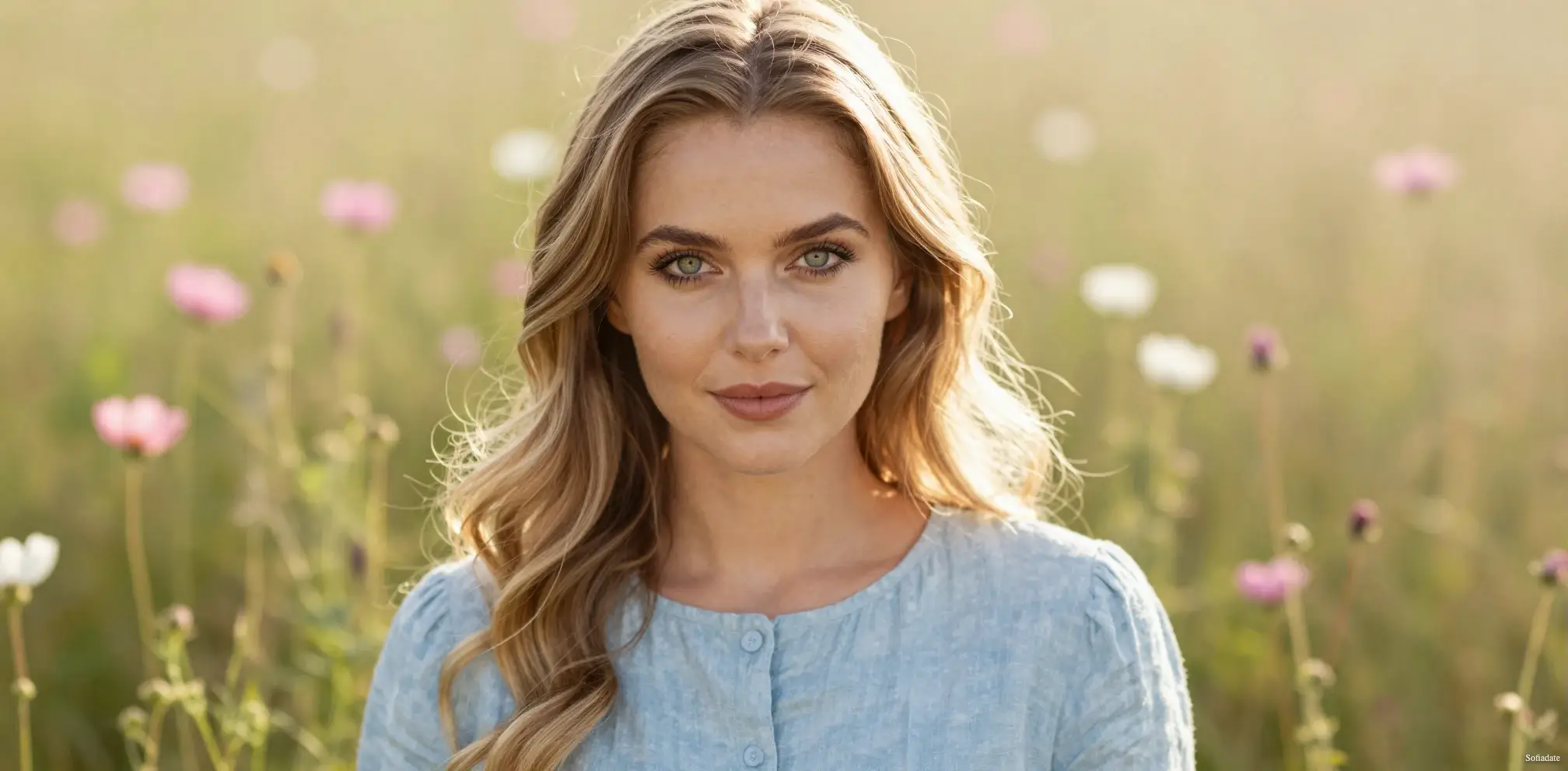 A beautiful woman in a field