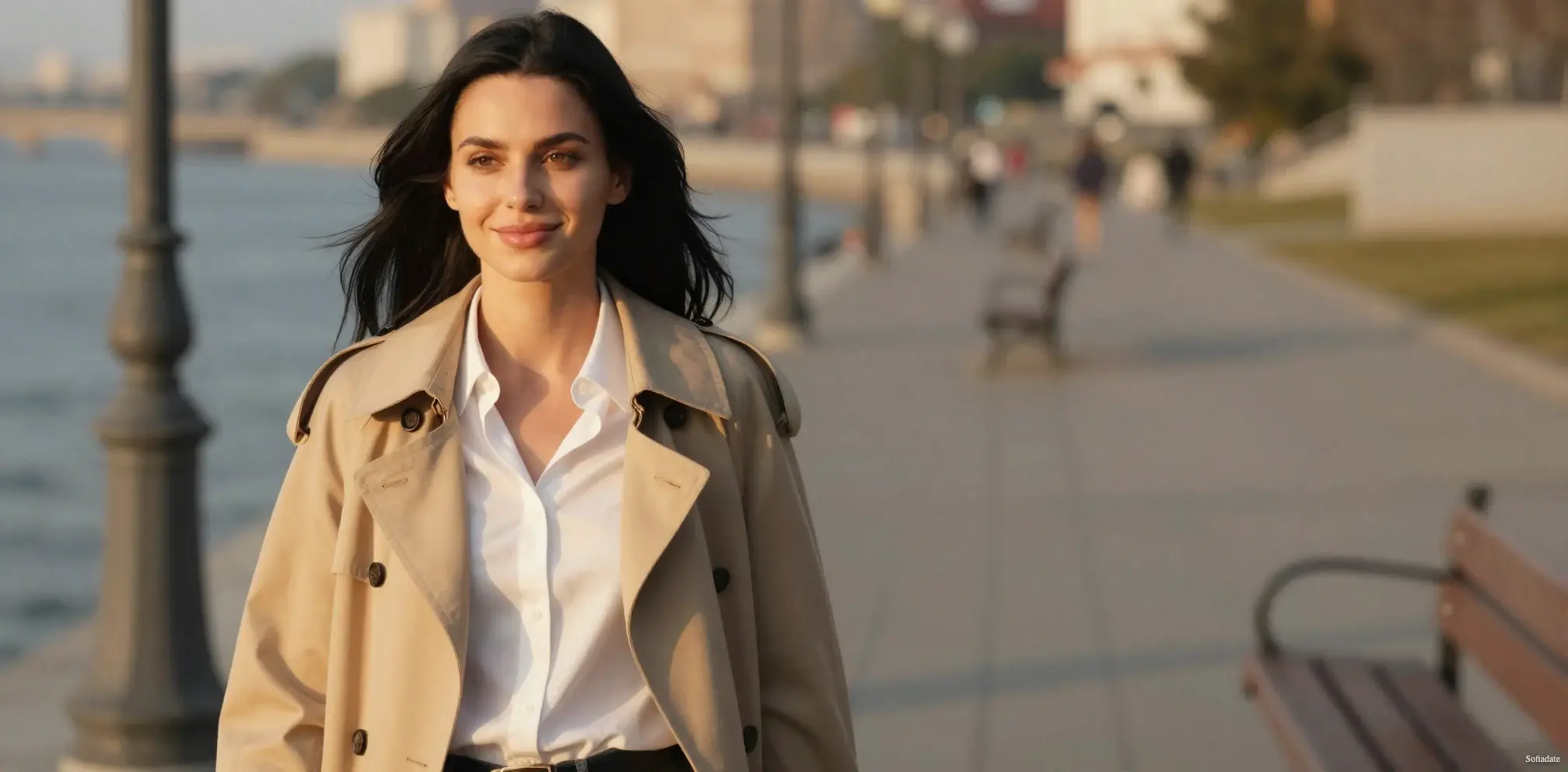 A pretty girl out for a walk