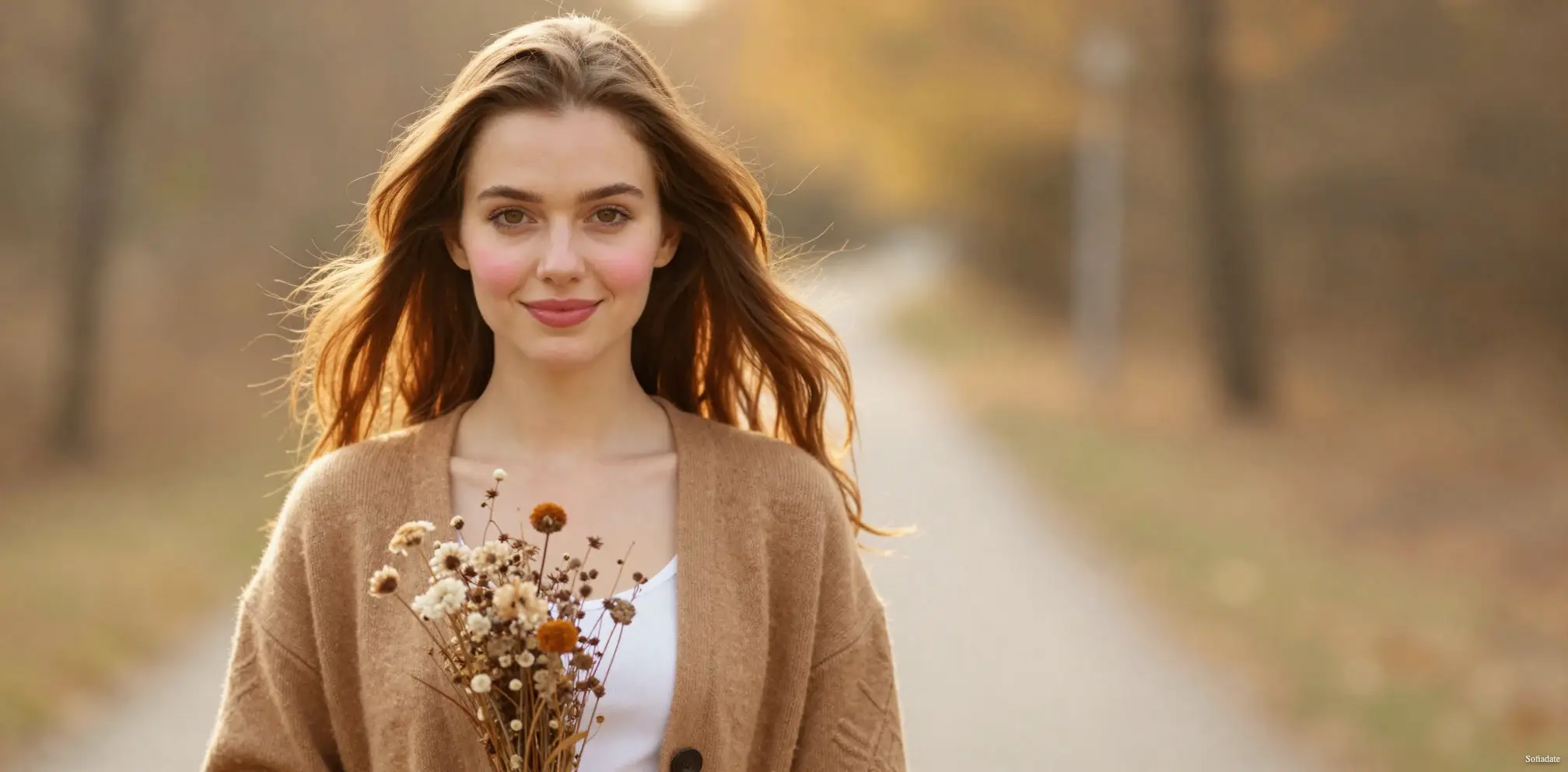 A beautiful girl with wildflowers