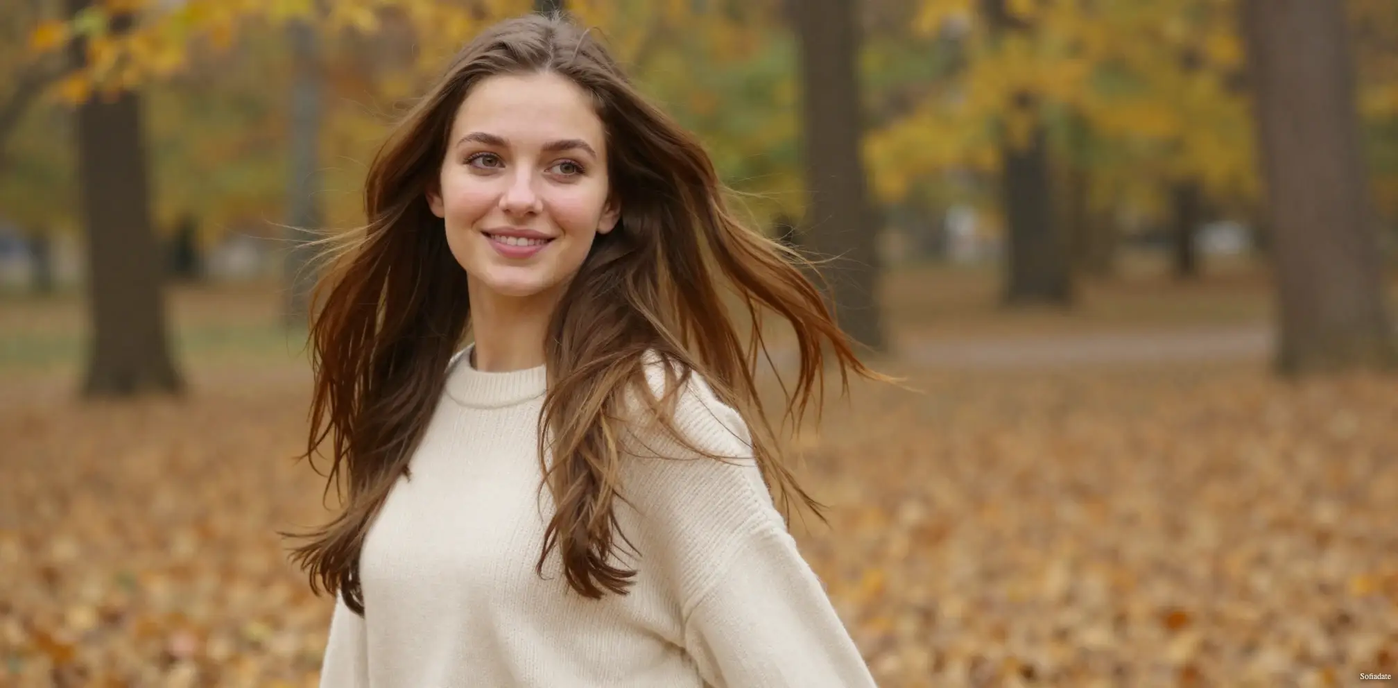 A beautiful girl in an autumn park