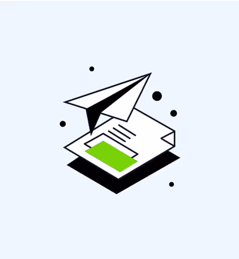 Visit Homepage - Graphic of webpage and paper airplane