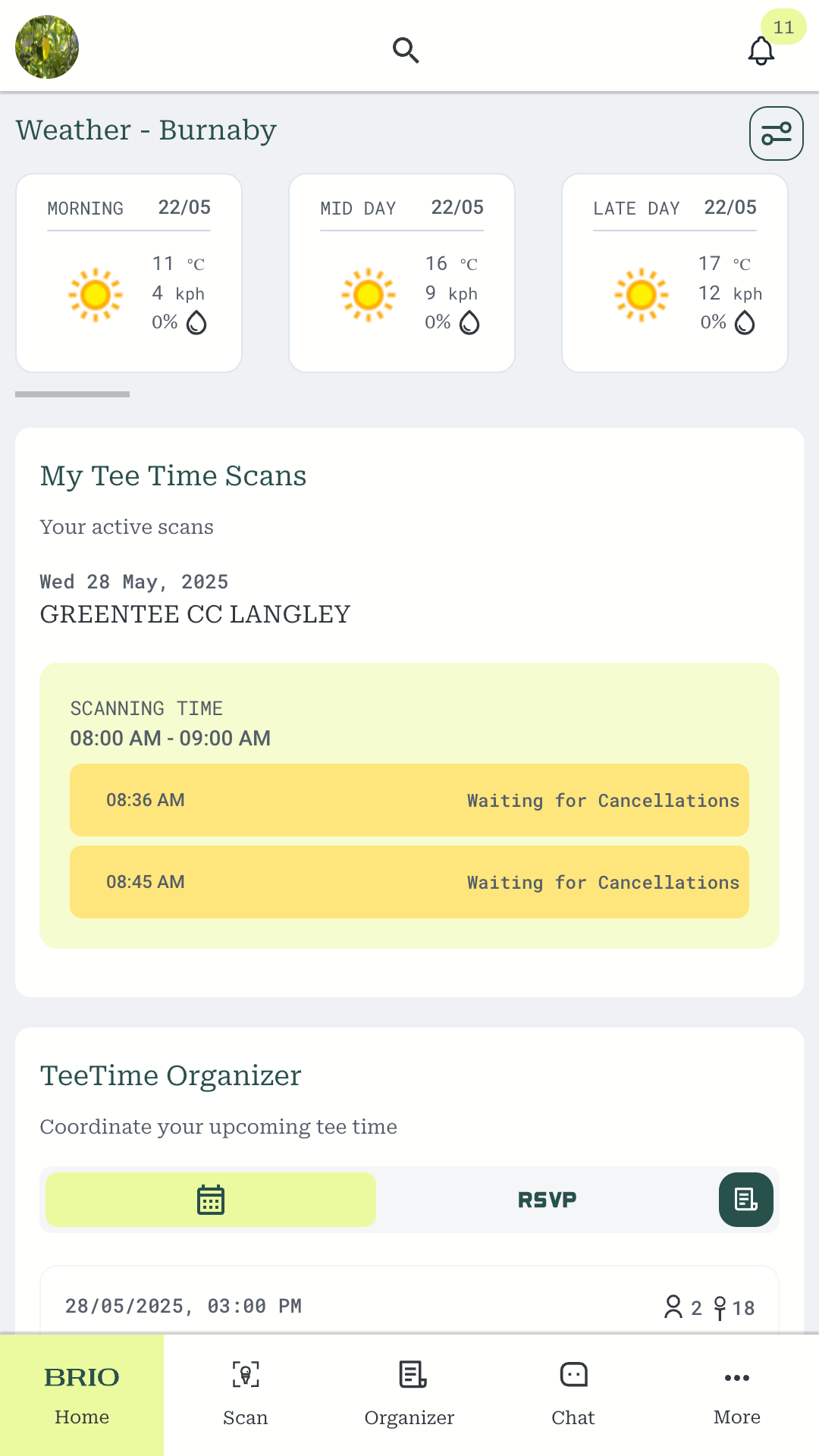 Simple & Easy Golf Tee Time Calendar for Groups