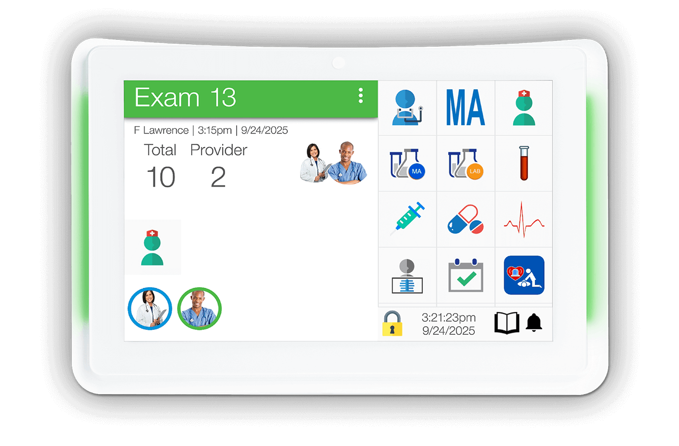 Stat's point-of-care tablet provides in-room communication and appointment updates.