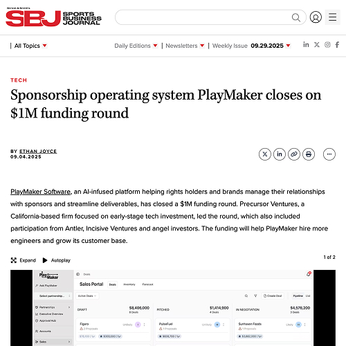 Sportico PlayMaker Article