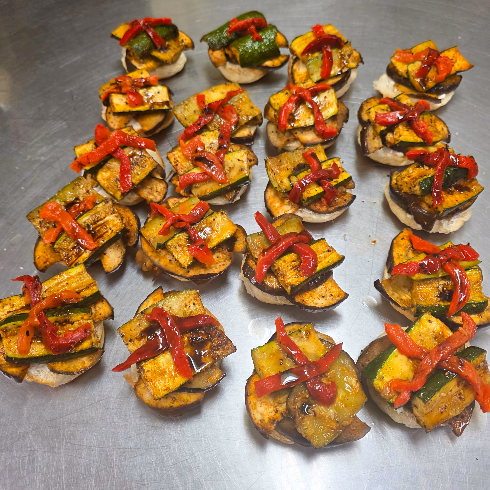 Building the Veggie Sliders.