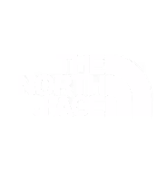 The logo for The North Face, a brand that books models through unrepped.