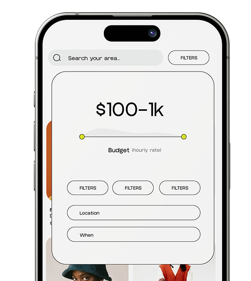 The Search Page in the Unrepped app showing filters that allow search by budget.