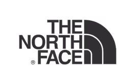 The logo for The North Face, a brand that hires talent on the unrepped platform.