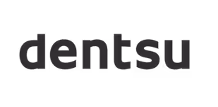 The logo for dentsu, a brand that hires talent on the unrepped platform.