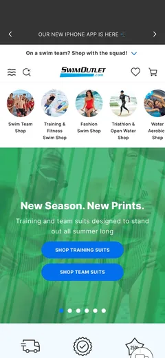 SwimOutlet’s store on mobile web today