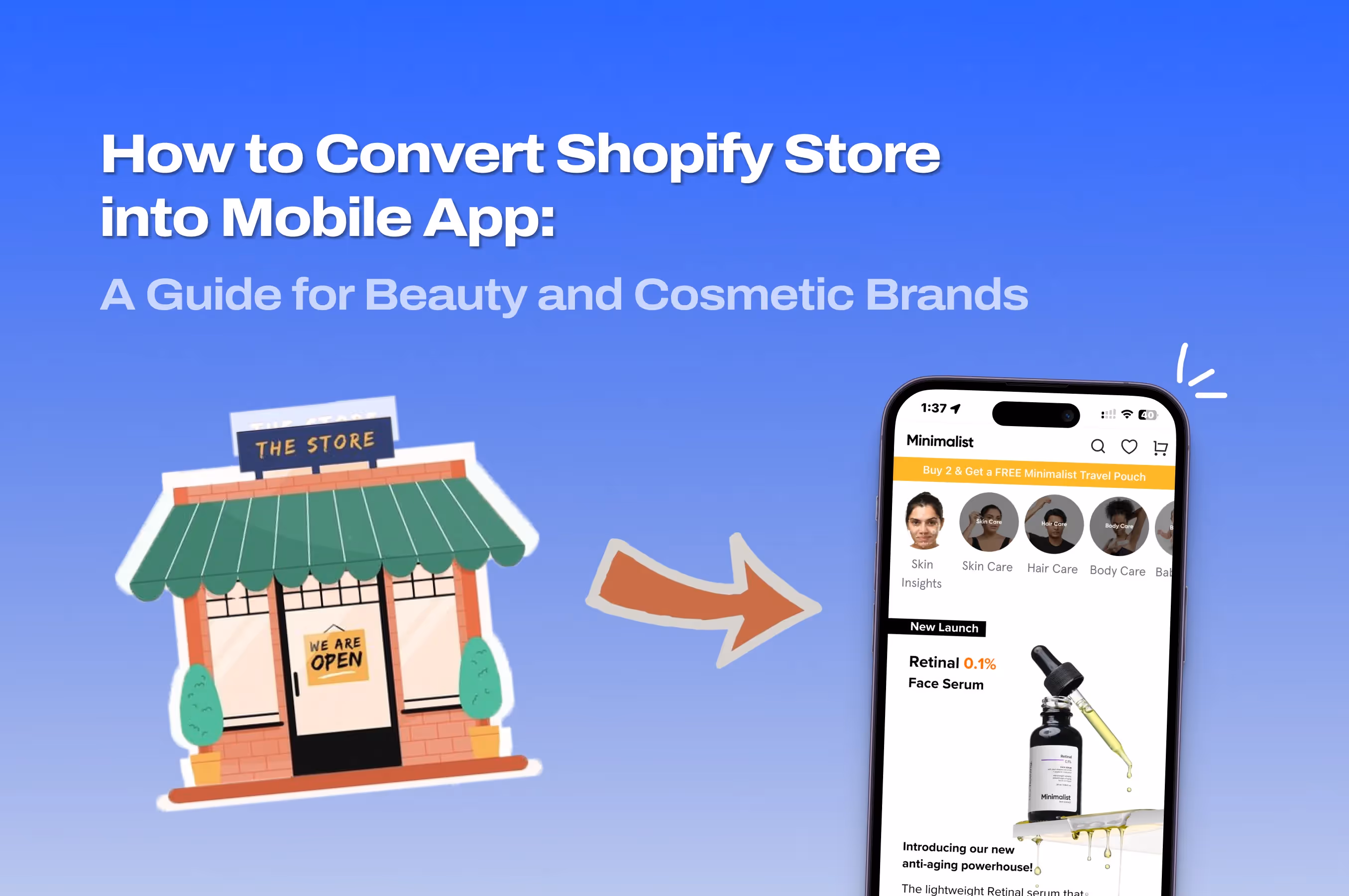 turn beauty and cosmetic shopify store into app 