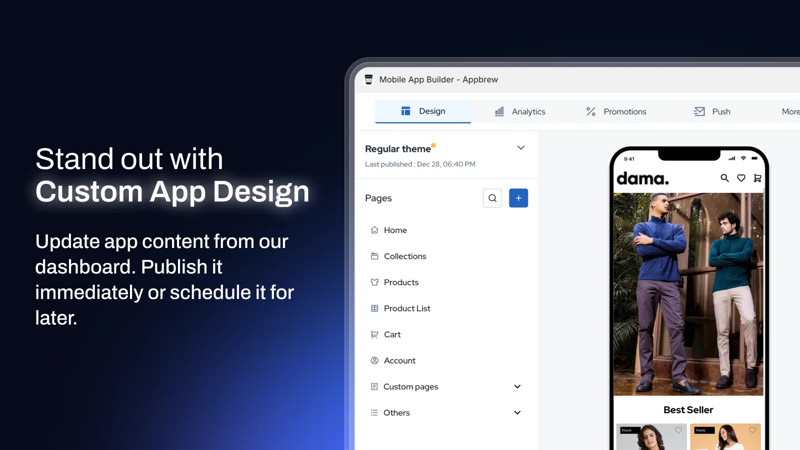 Complement your brand with mobile app that looks and feel exactly like you want! 