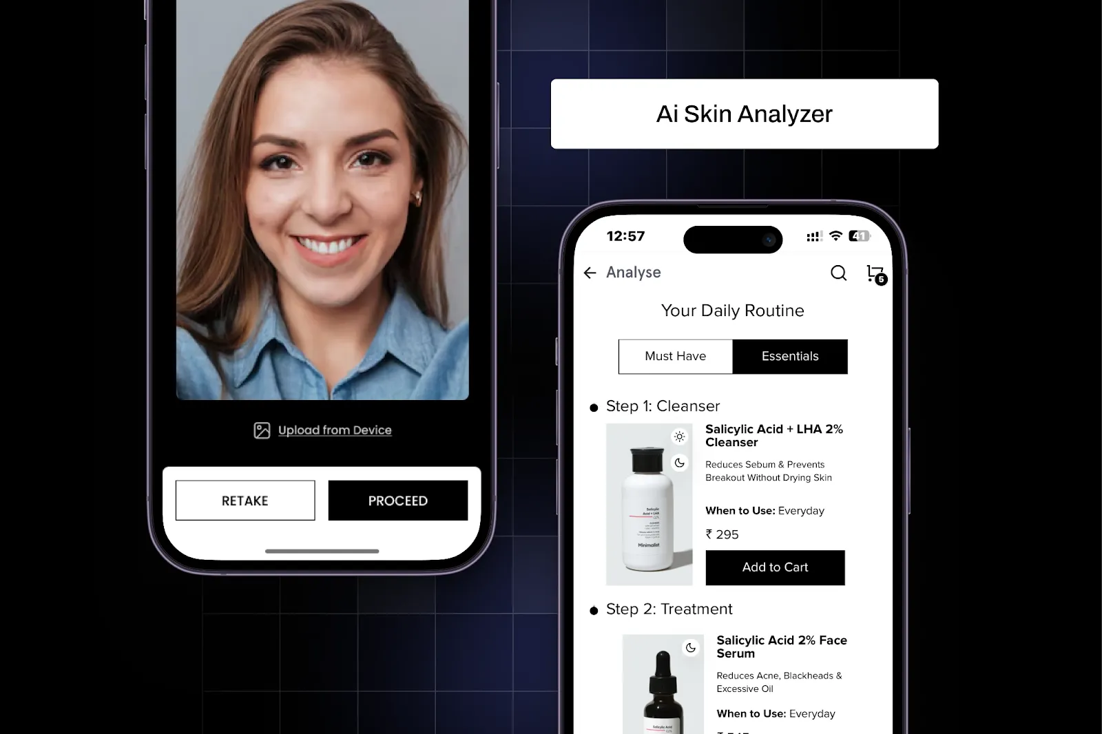 AI Skin Analyzer camera-based skincare recommendations