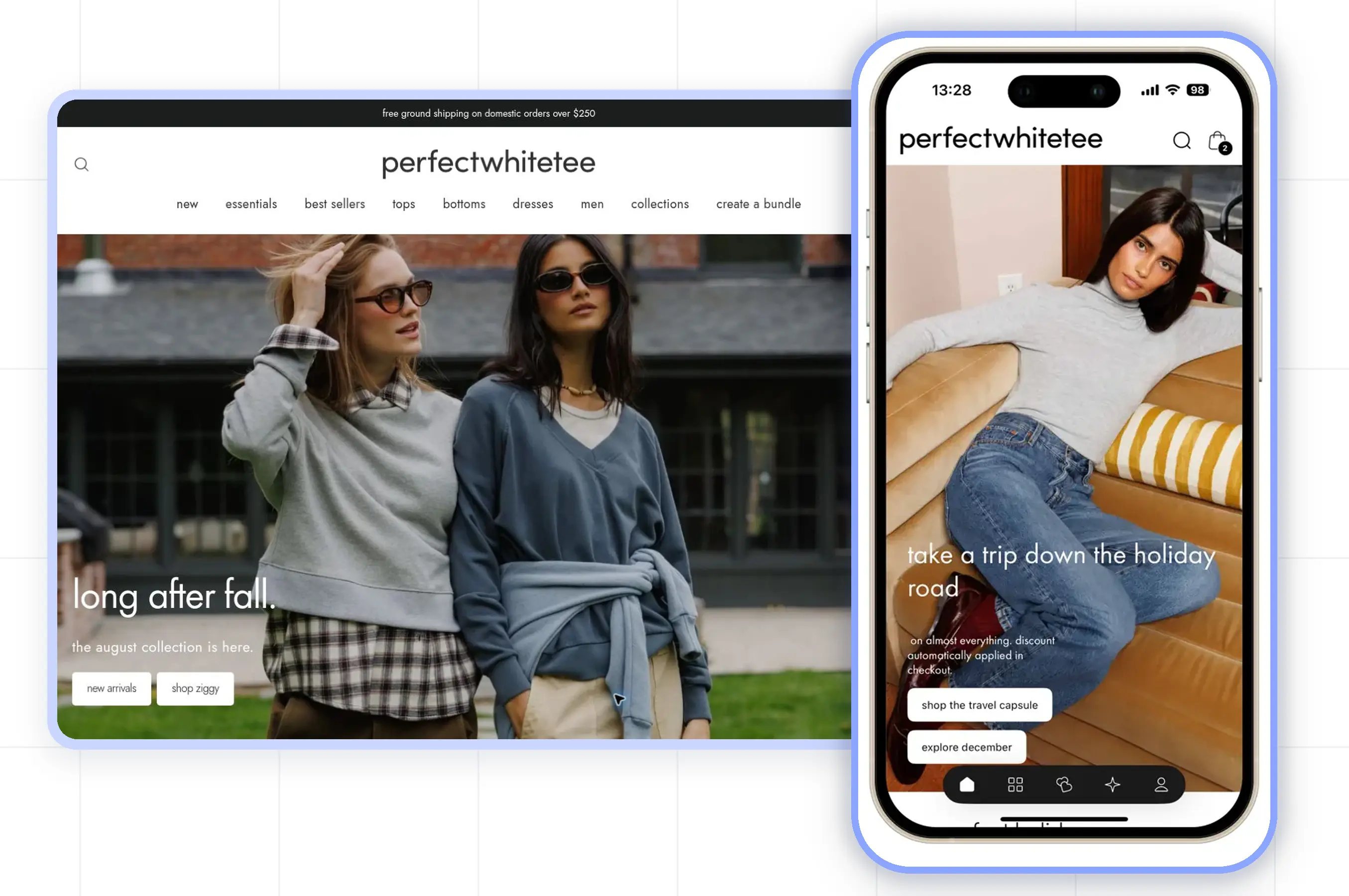 Perfect White Tee Shopify clothing store homepage