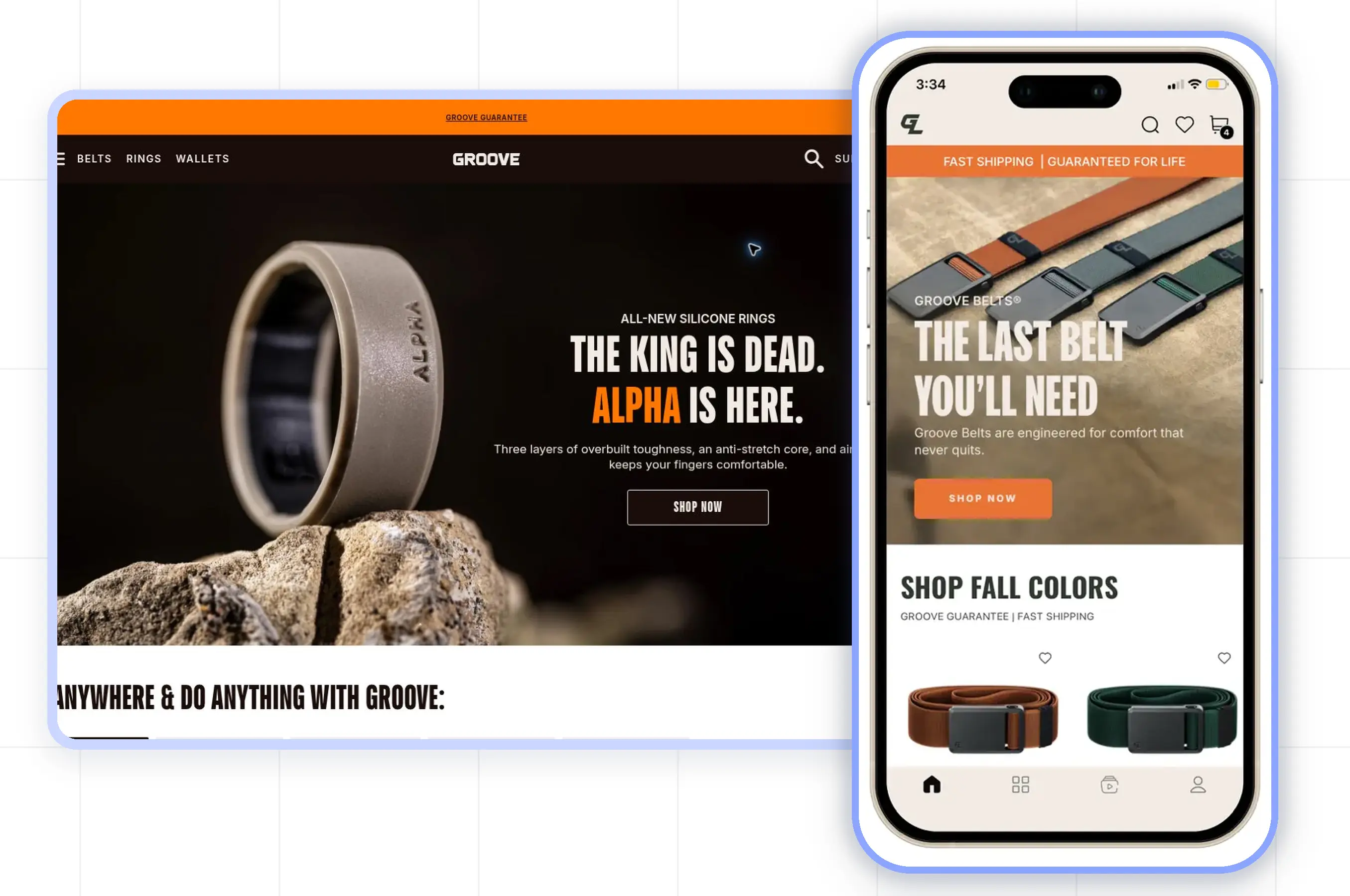 Groove Life Shopify accessories store homepage