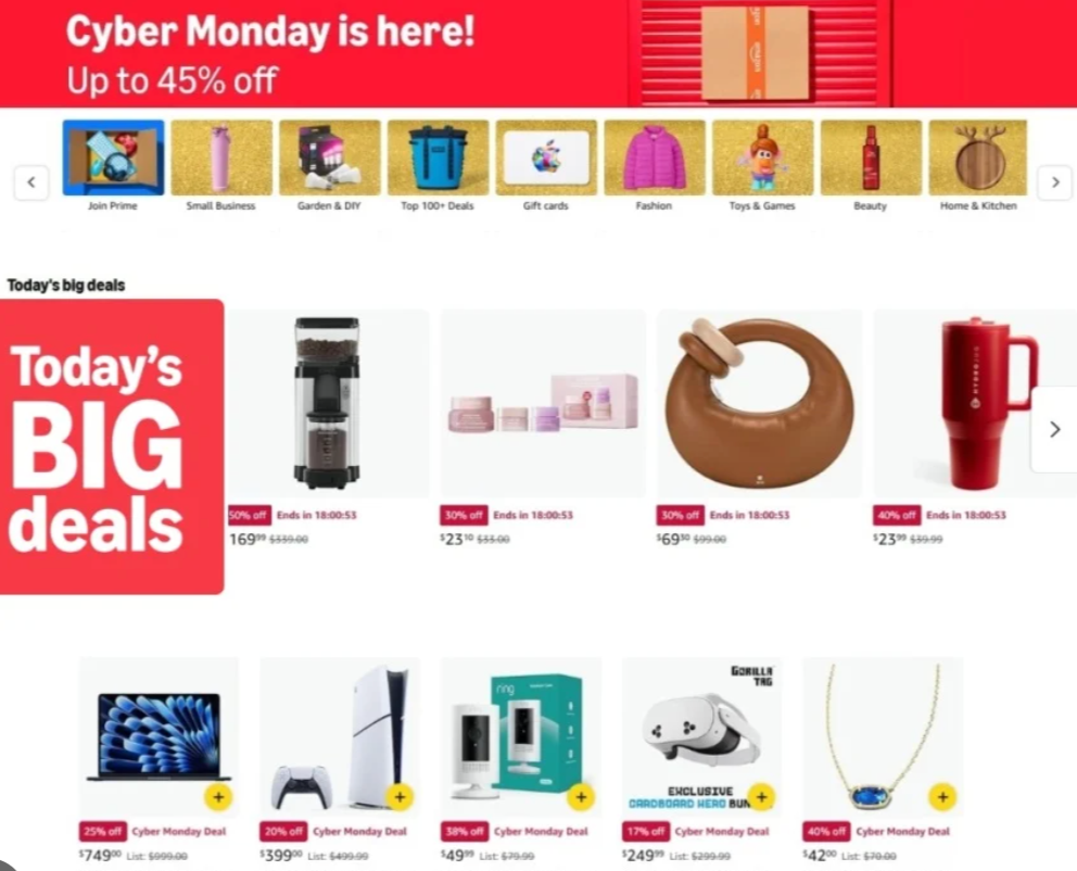 Amazon Cyber Monday Lightning Deal countdown timer