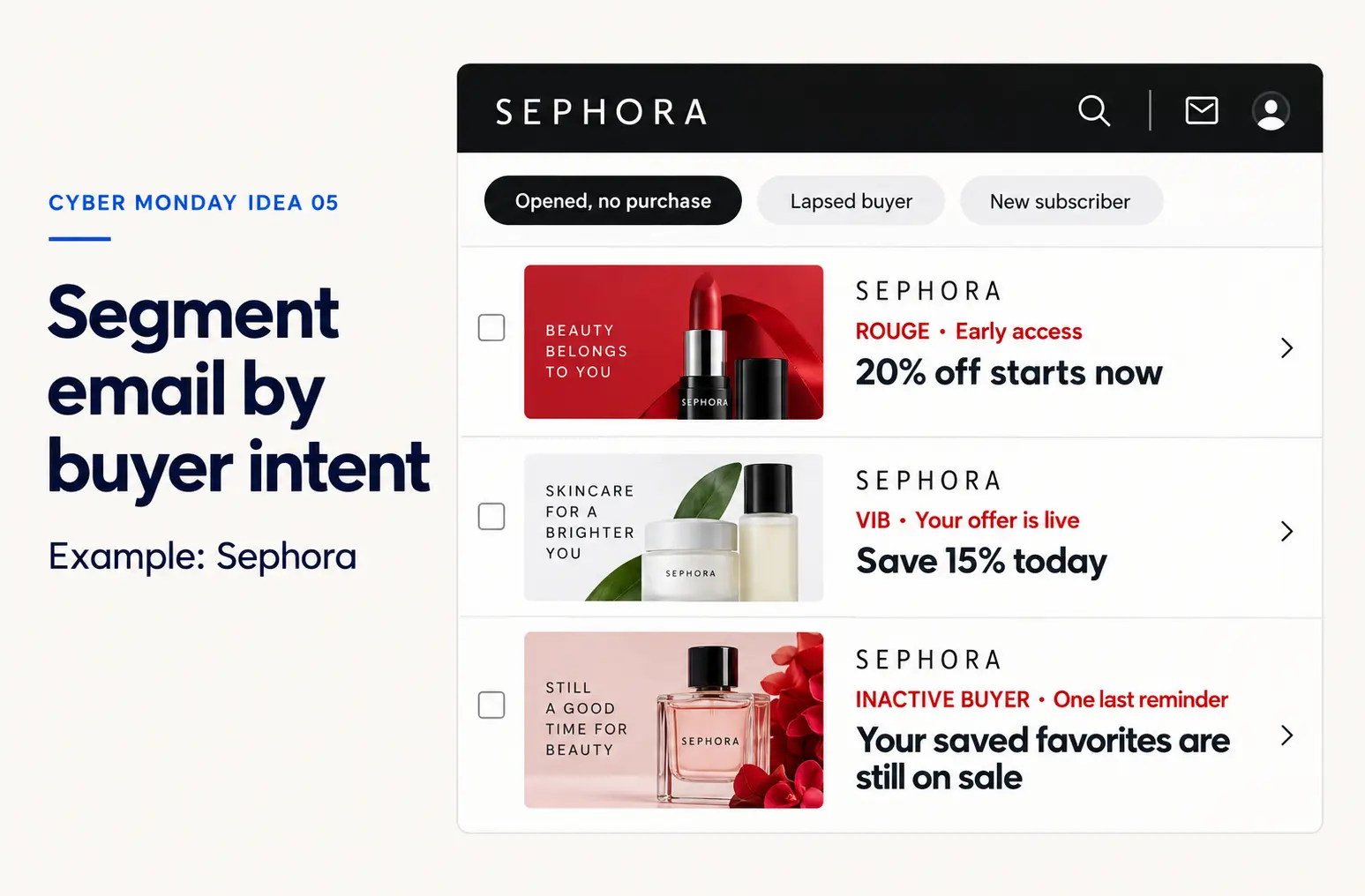 Cyber Monday marketing idea Sephora