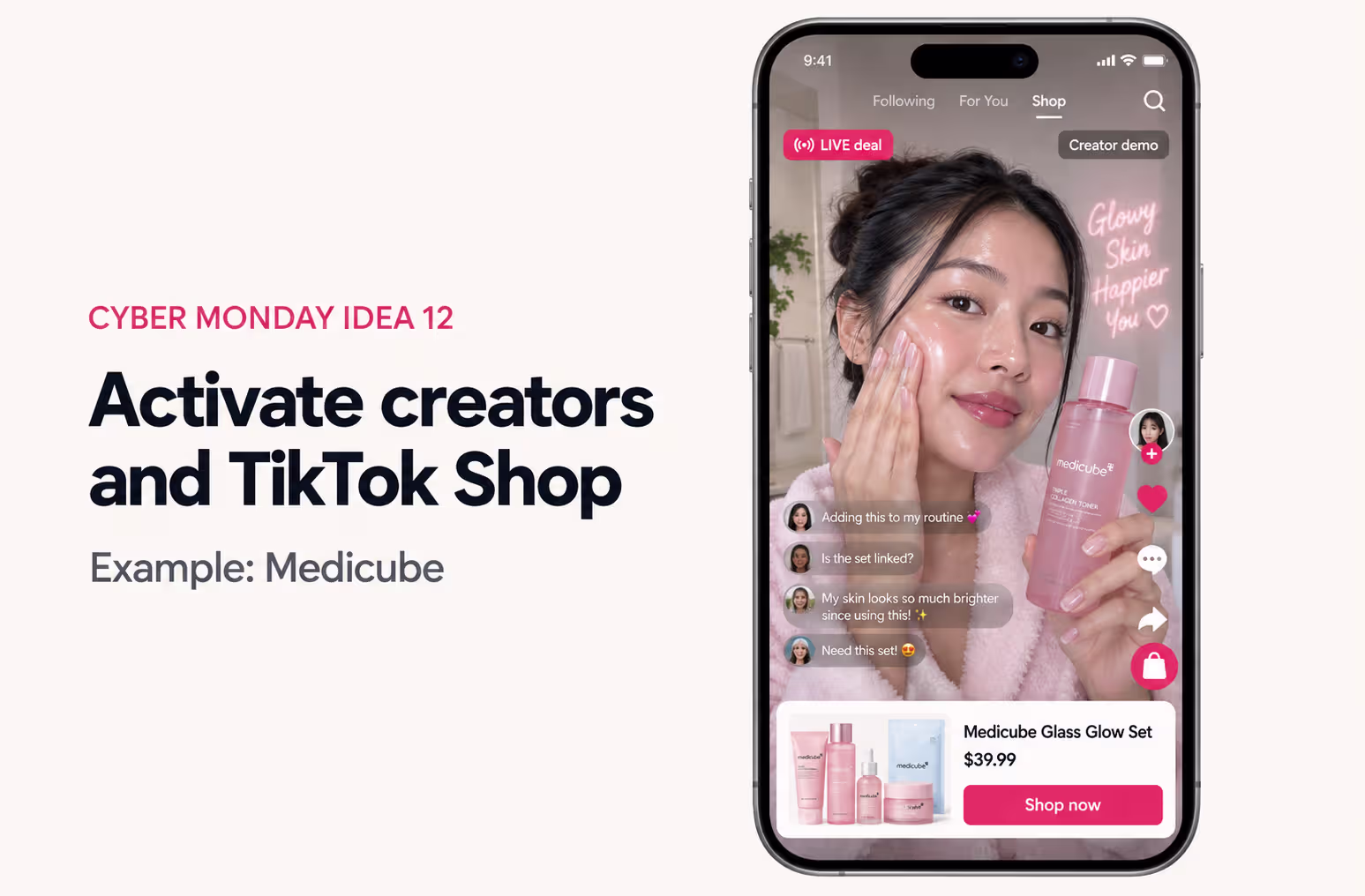 Creators and TikTok shop during Cyber Monday marketing
