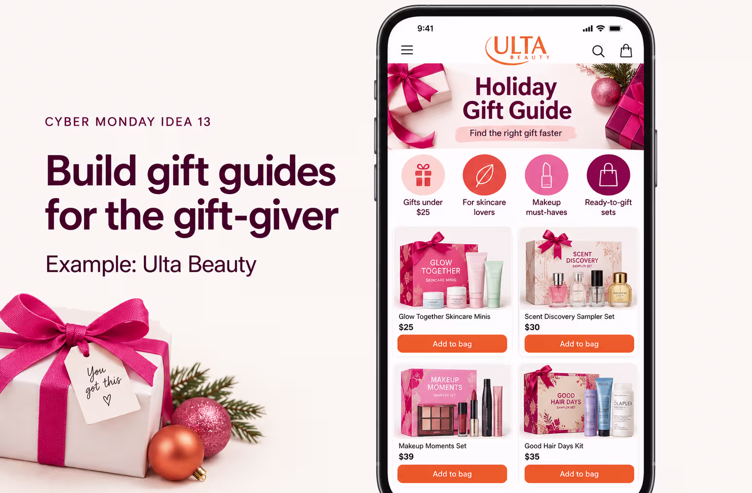 Cyber Monday marketing building gift guides