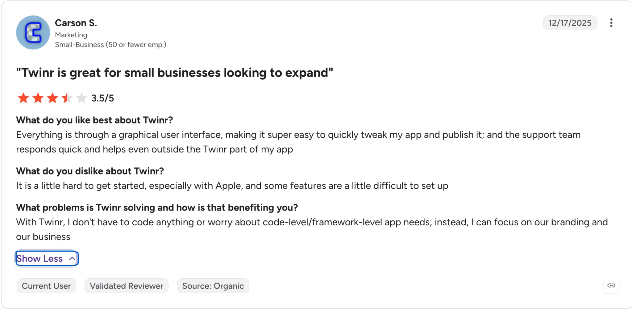 Twinr review