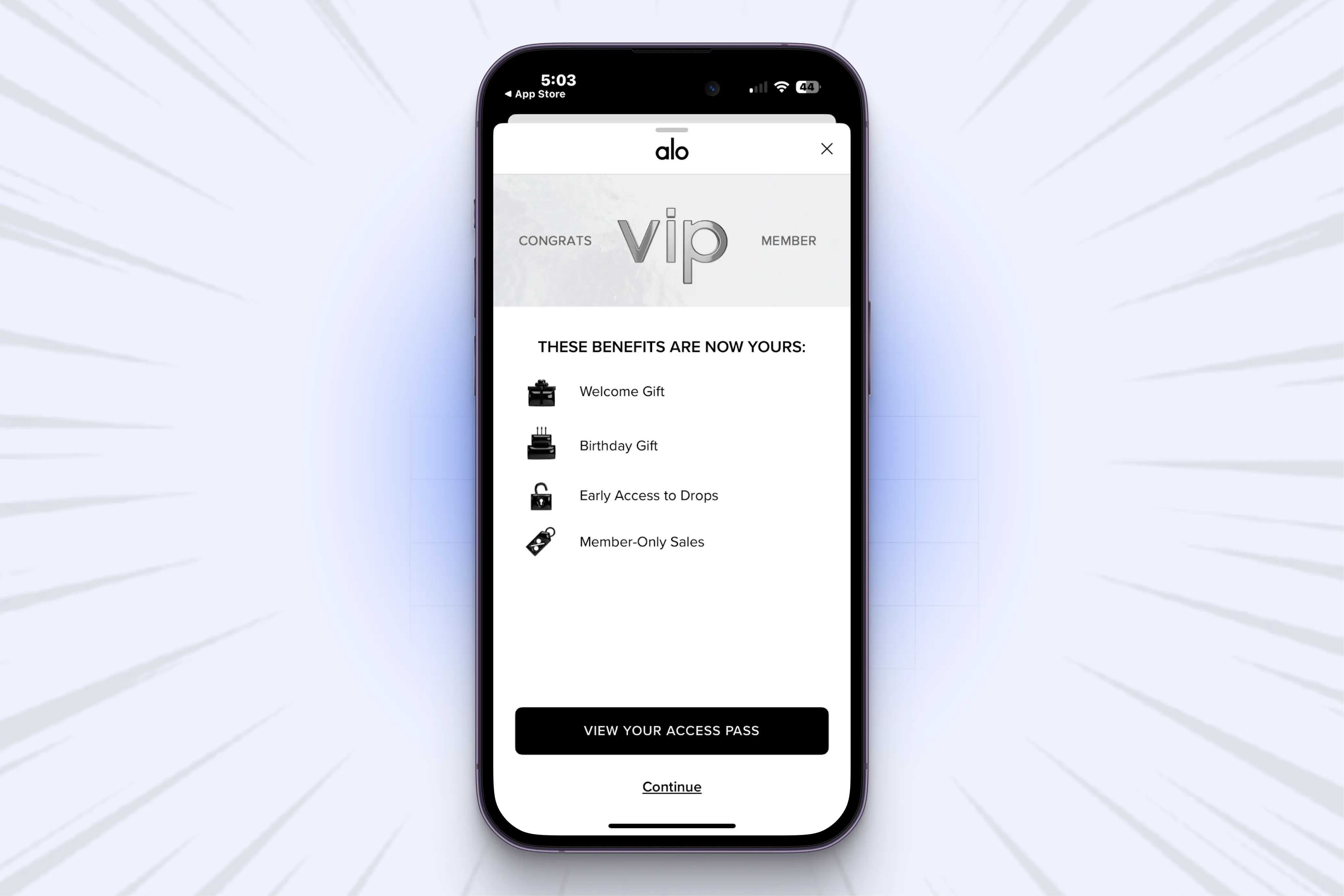 Early access and exclusive drops, Alo yoga's app