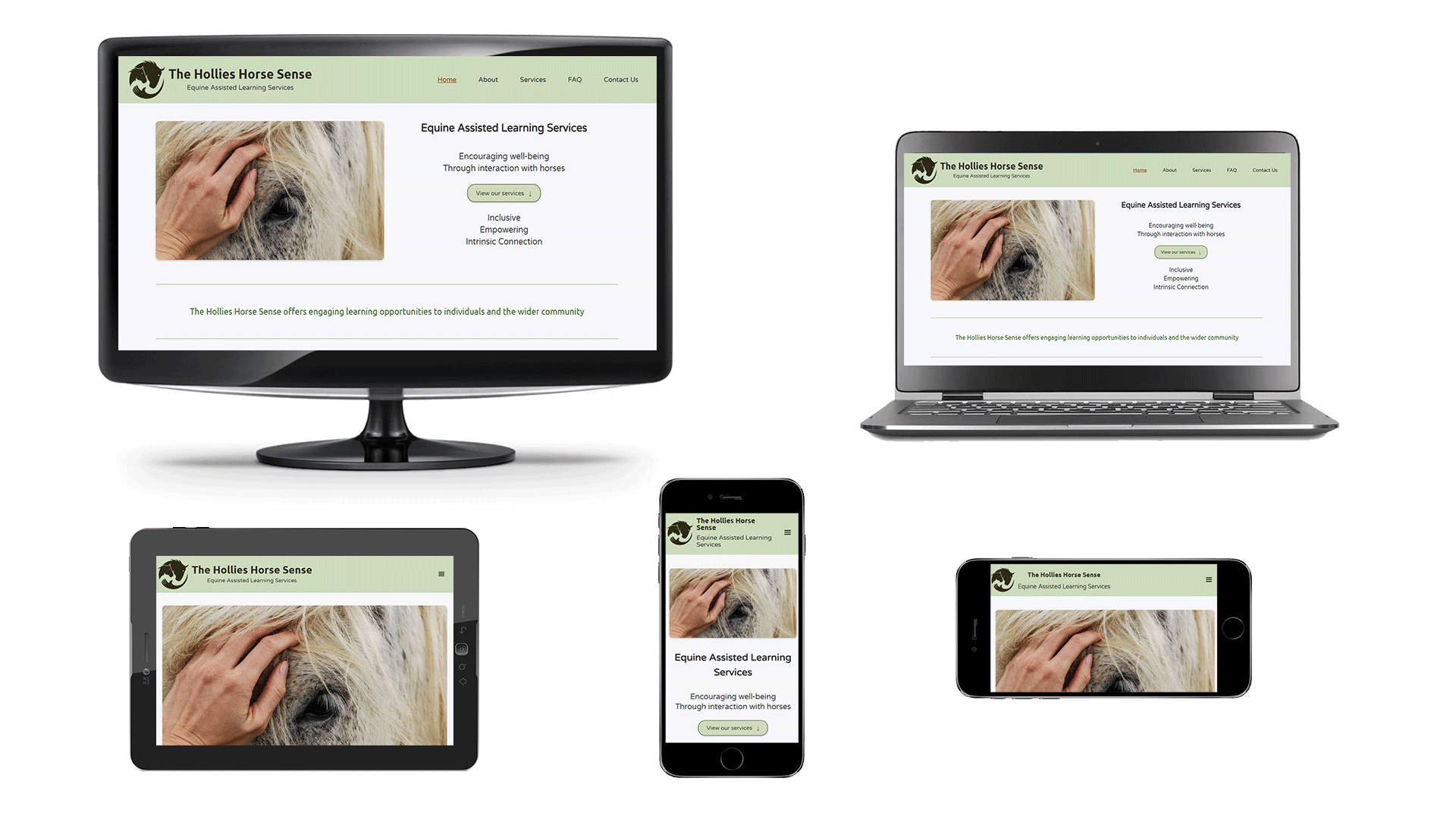 a selection of user interface devices including desktop, laptop, tablet, and mobile