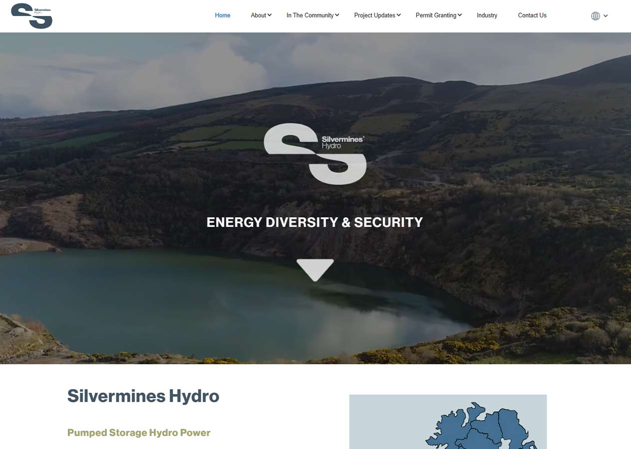 The silvermines hydro project location showing a view of the lower reservoir