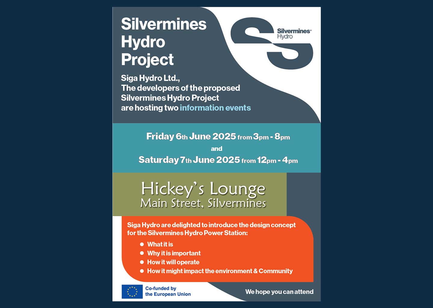 A portrait 2D graphic poster advertising an event in Hickey's Lounge, June 2025