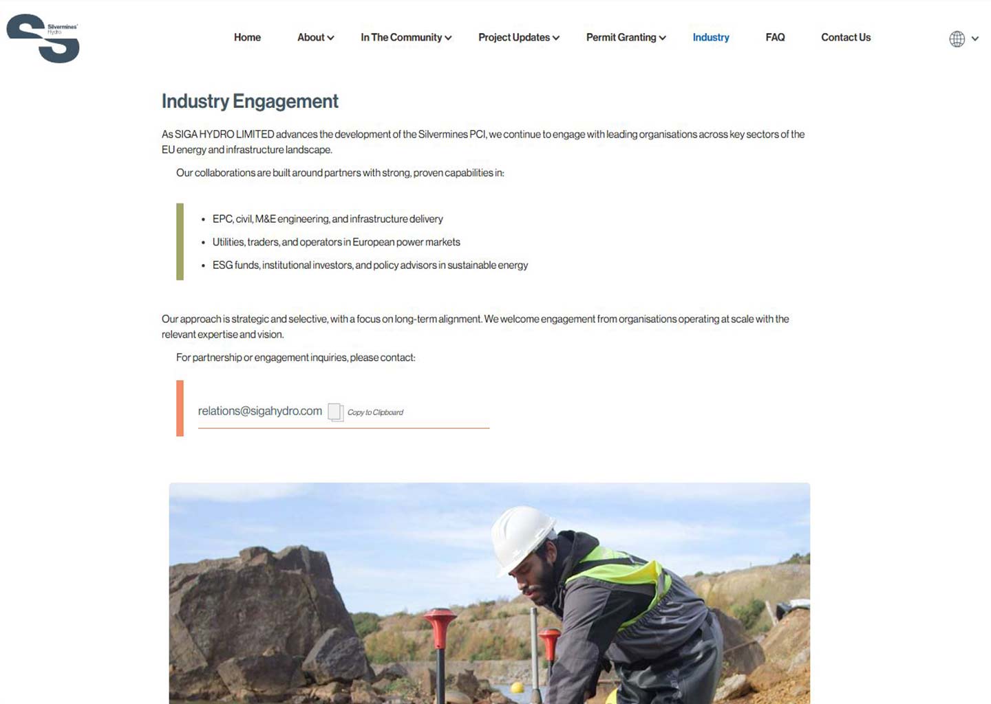 Silvermines Hydro Industry page - Image of a worker doing a Bathymetric  survey on the lower reservoir 