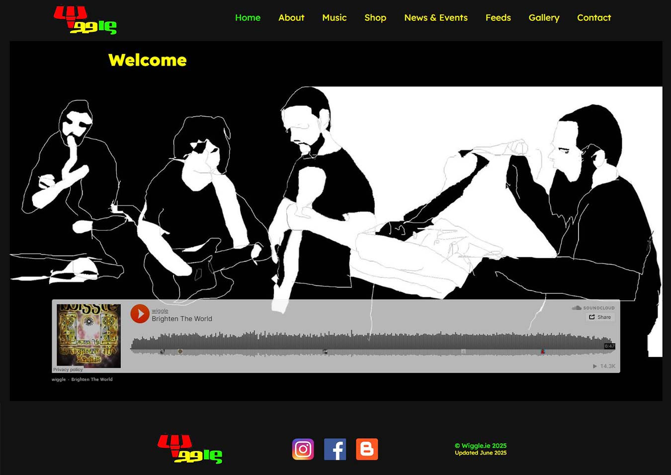 Wiggle.ie - A dub-electre band from Cork, Ireland, view from page of website.