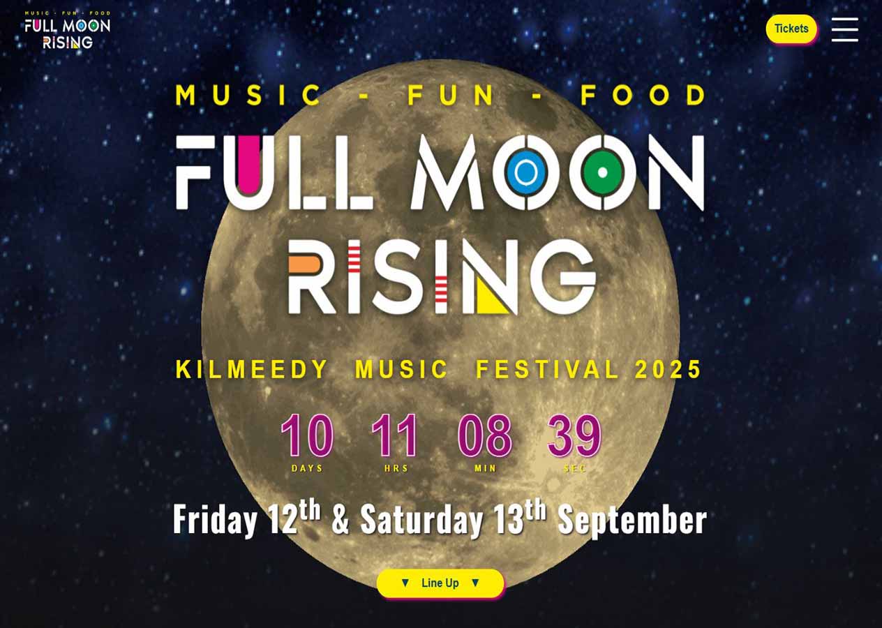Full Moon Rising Festival - Website home page screenshot