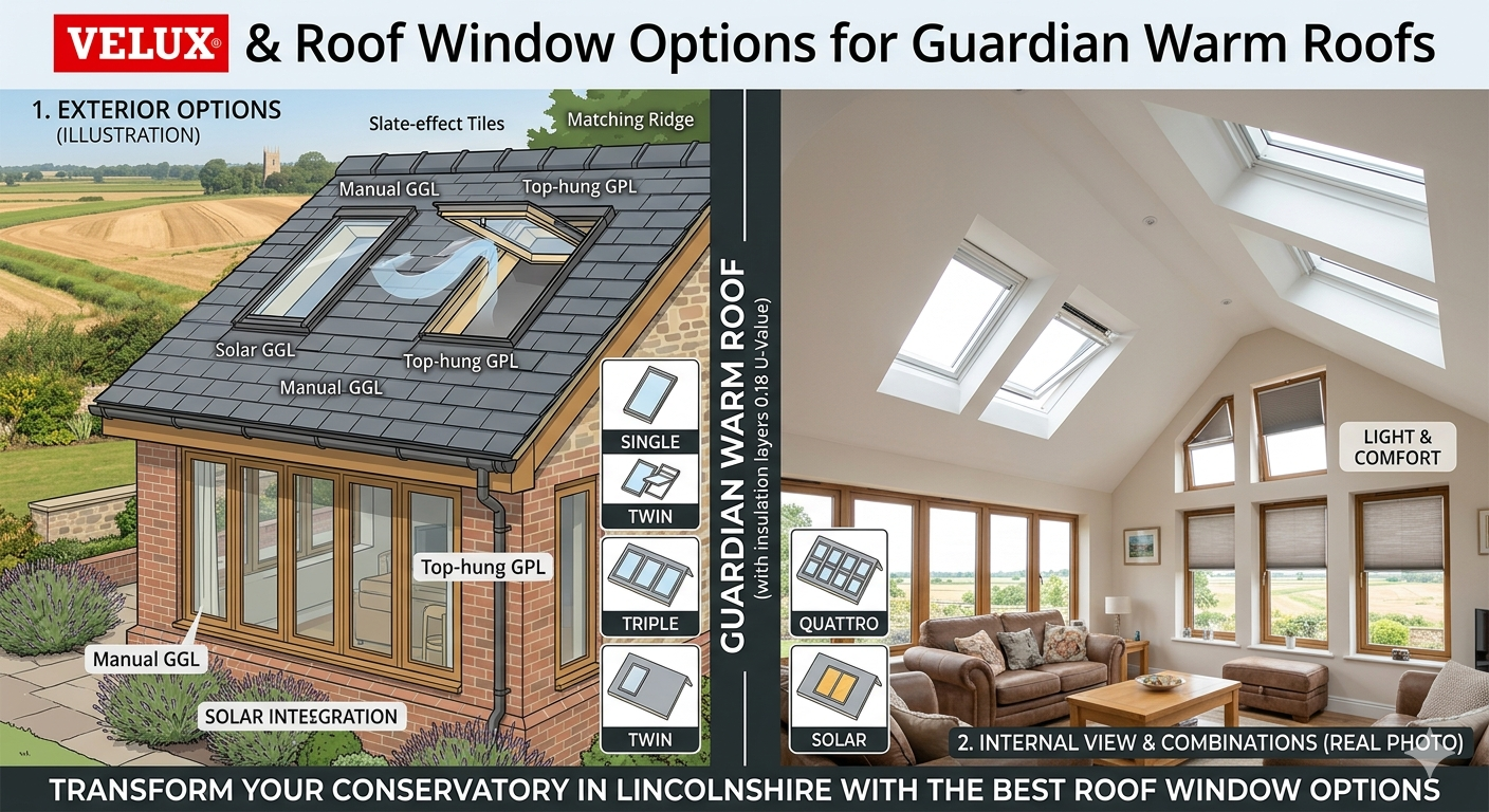 Velux & Roof Window Options for Guardian Warm Roofs