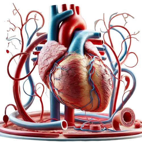 A Realistic picture of human heart with realistic veins for cardiology center