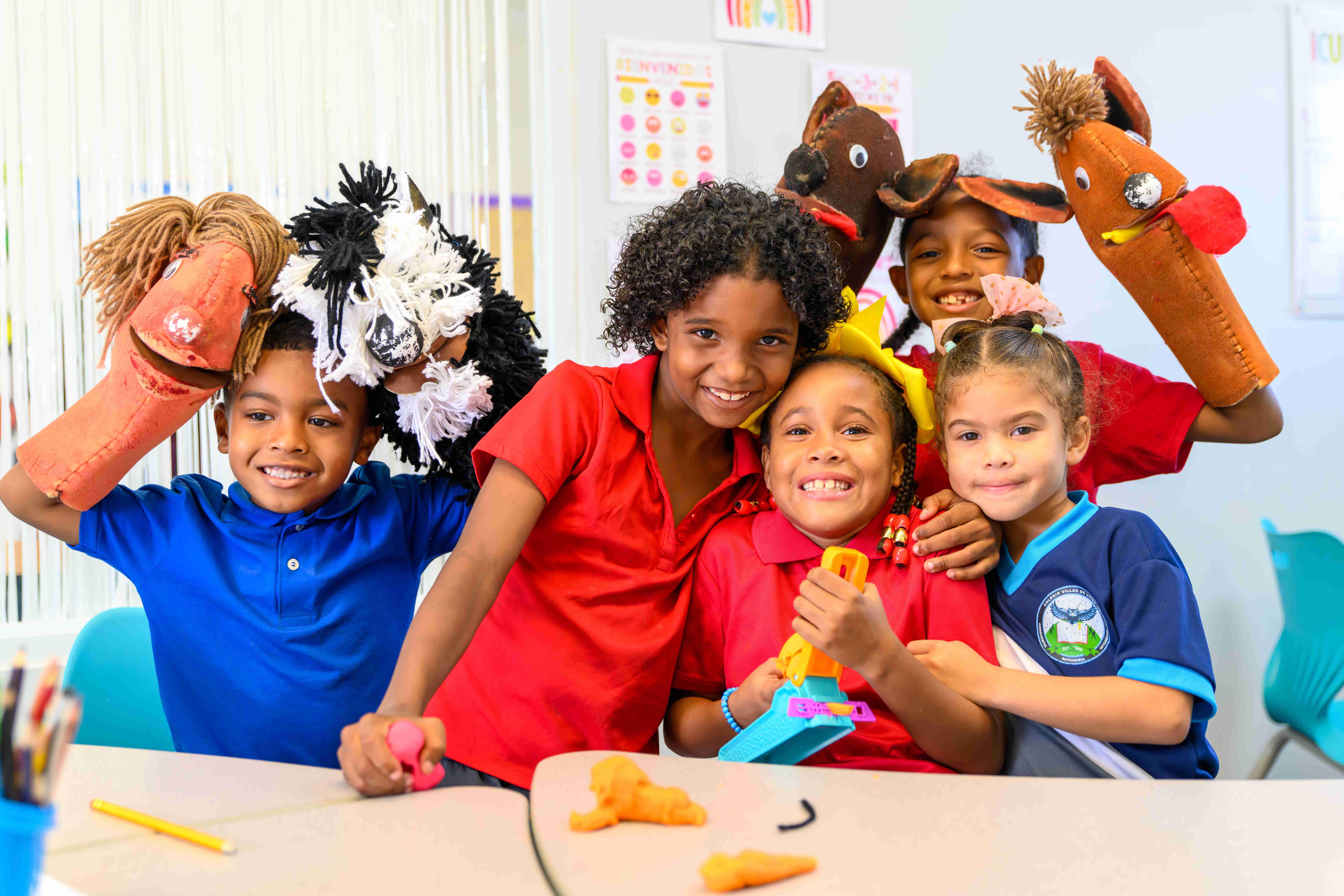 Diverse group of children happy