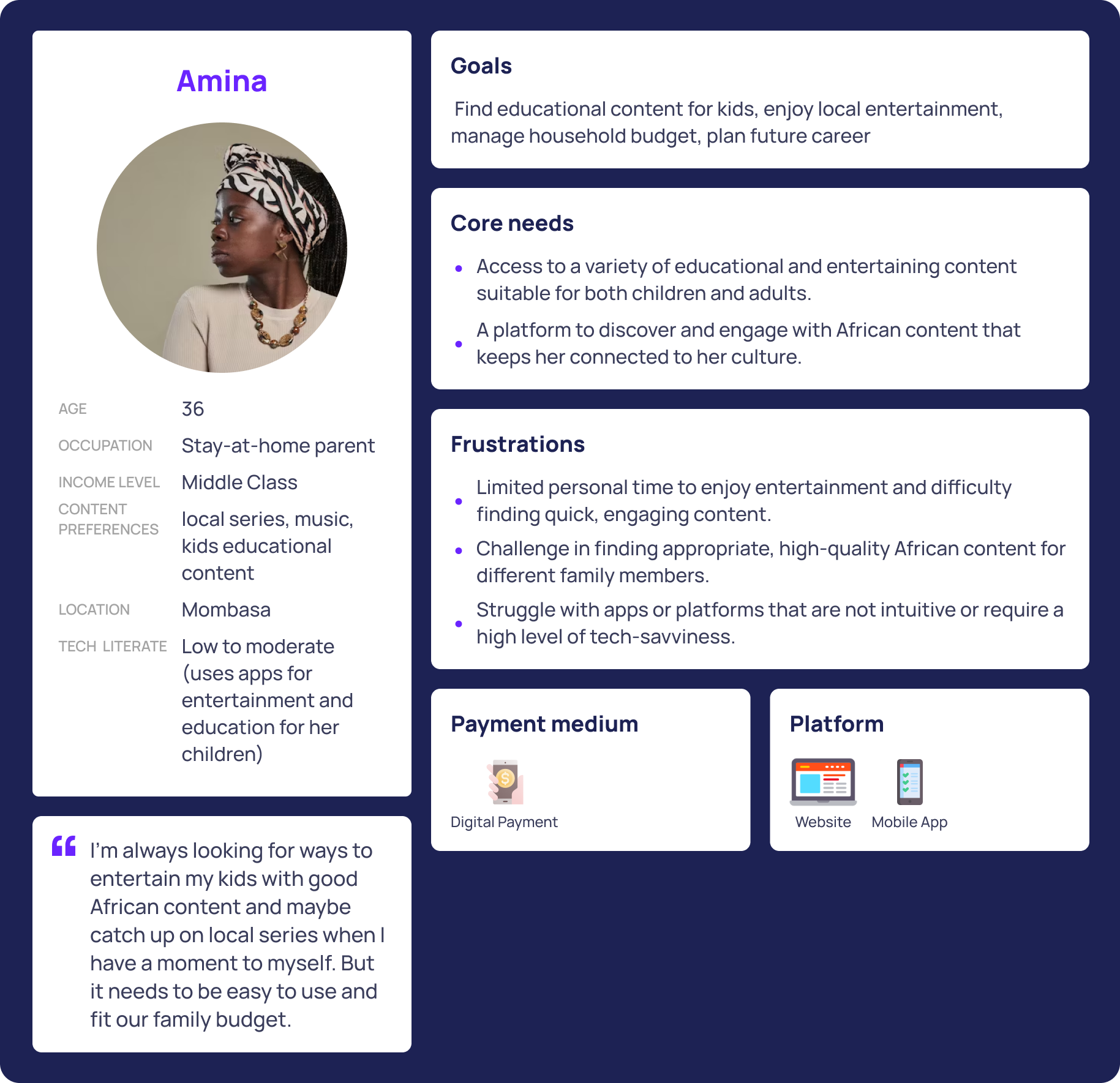 Stay at home parent persona