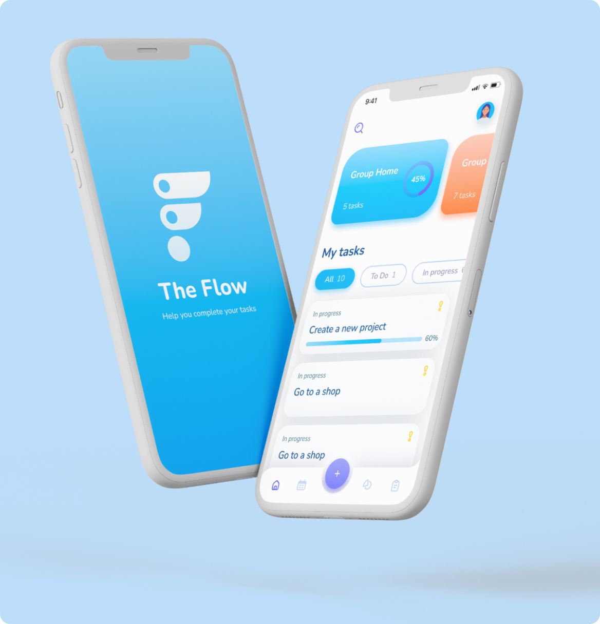 App "the flow" on a mobile phone. That's a task manager app.