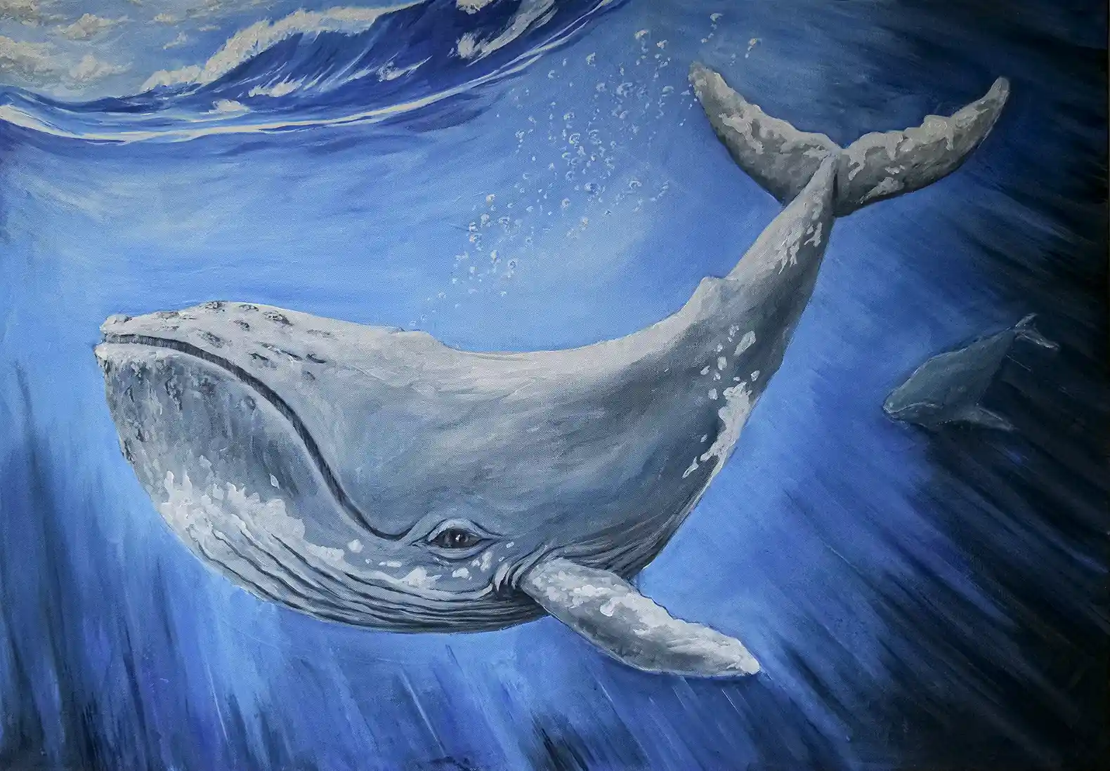 Blue Whalefish in the Ocean