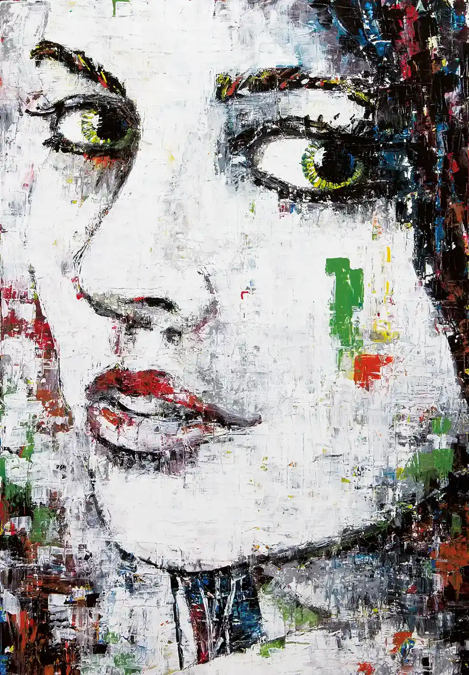 Painting of a Woman with Spatula Technique - Name: Feronia aka italian Girl