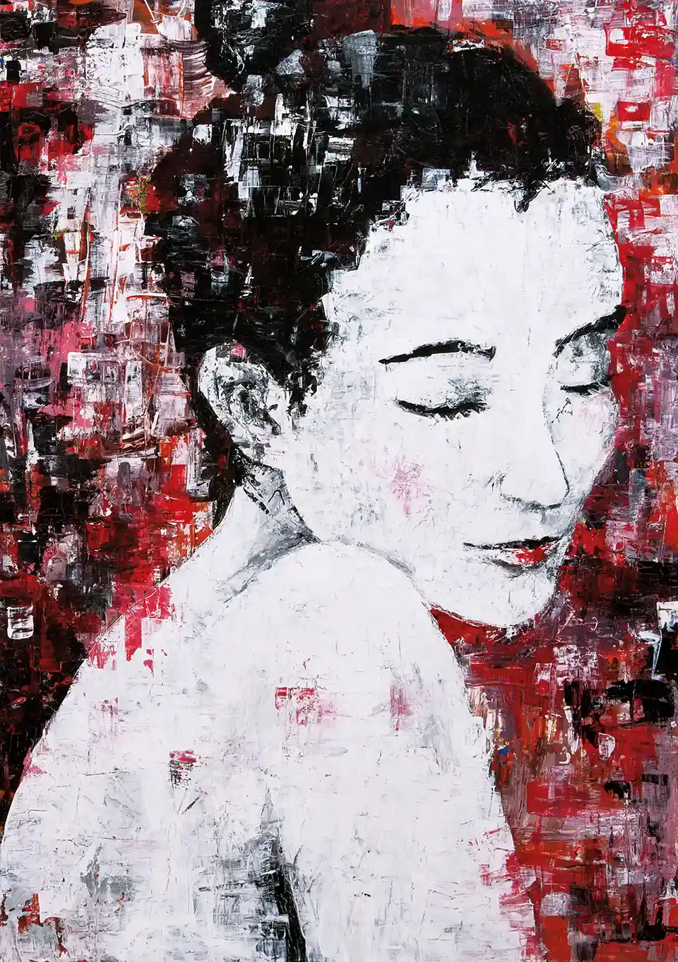 Painting of a Woman with Spatula technique